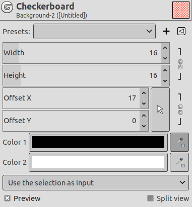 “Checkerboard (legacy)” filter options